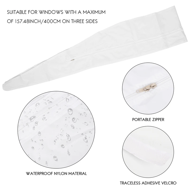 Airlock Window Seal For Portable Air Conditioner,400 Cm Flexible Cloth Sealing Plate Window Seal With With Zip And Adhesive Fast