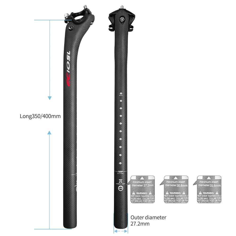 ECIOSL Seatpost Carbon 3K Weave Matt Offset 20mm Seat Post 27.2/30.8/31.6 Mtb Telescopic Seatpost Dropper Post