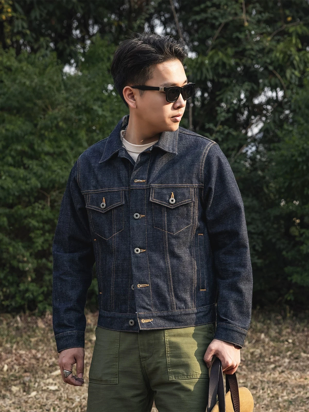 Men's Red Tornado 16oz Denim Trucker Jacket