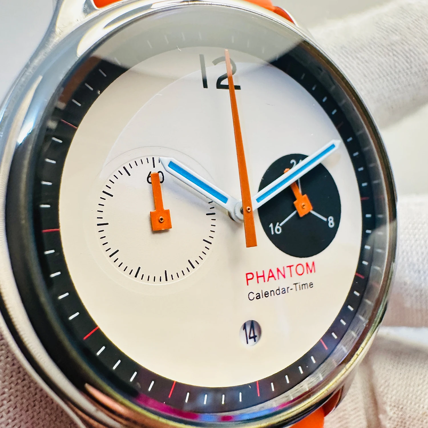 Montre pour homme PHANTOM Sport Chrono - Acier inoxydable résistant aux rayures, chronomètre et calendrier, montre à quartz étanche