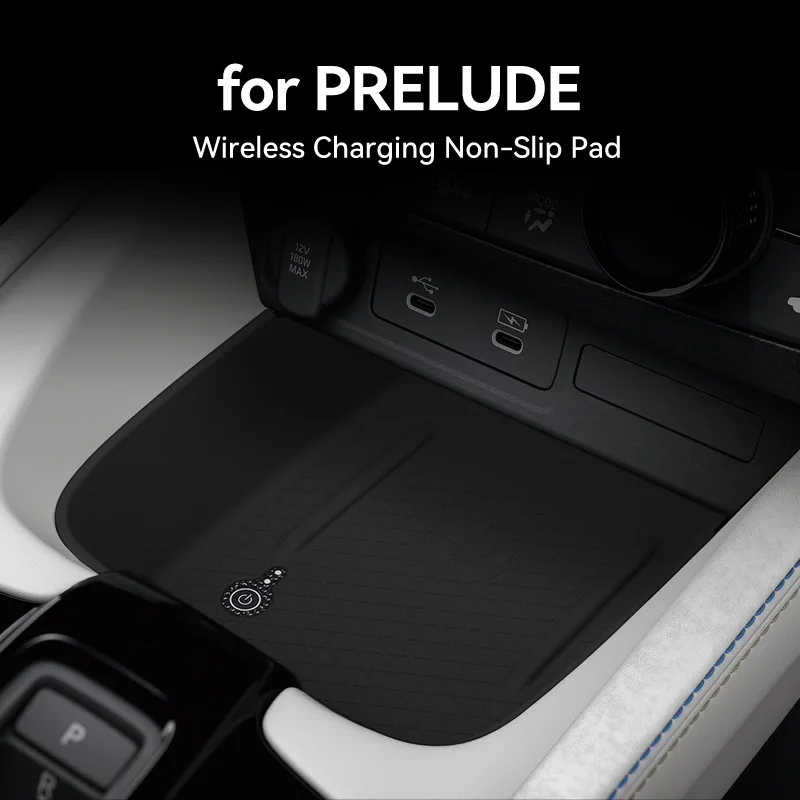 Wireless Charger Silicone Anti-Slip Mat for 2025 Honda Prelude, Center Console Protector Car Interior Modification Accessories