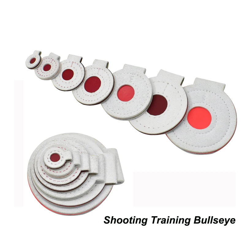 Set Bullseye per allenamento di tiro, bersaglio rotondo sospeso, materiale in pelle, tiro con fionda, bersaglio per pratica di mira