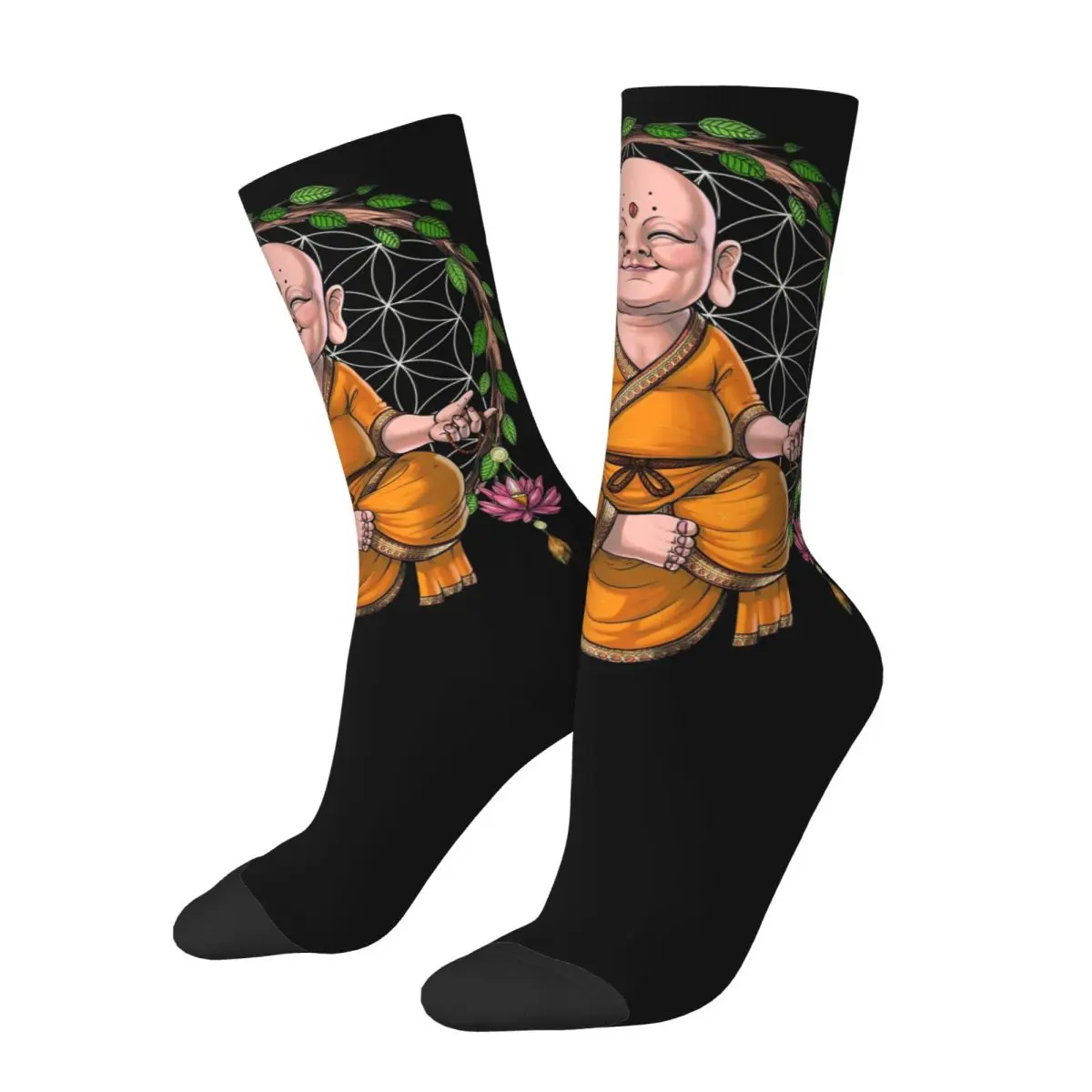 Baby Buddha Yoga Socks Harajuku High Quality Stockings All Season Long Socks Accessories for Man's Woman's Christmas Gifts