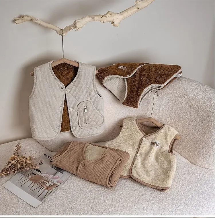 Neue Herbst-Winter-Fleece-Strickjacke Weste für Jungen Mädchen Baby Warme Weste Leichte Kinder Ärmellose Jacke Lässige Innenweste für Kinder – Detail 18