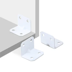 10/20Pcs White Iron Angle Code 90 Degree Right Angle Corner Brackets Hardware Furniture Connectors