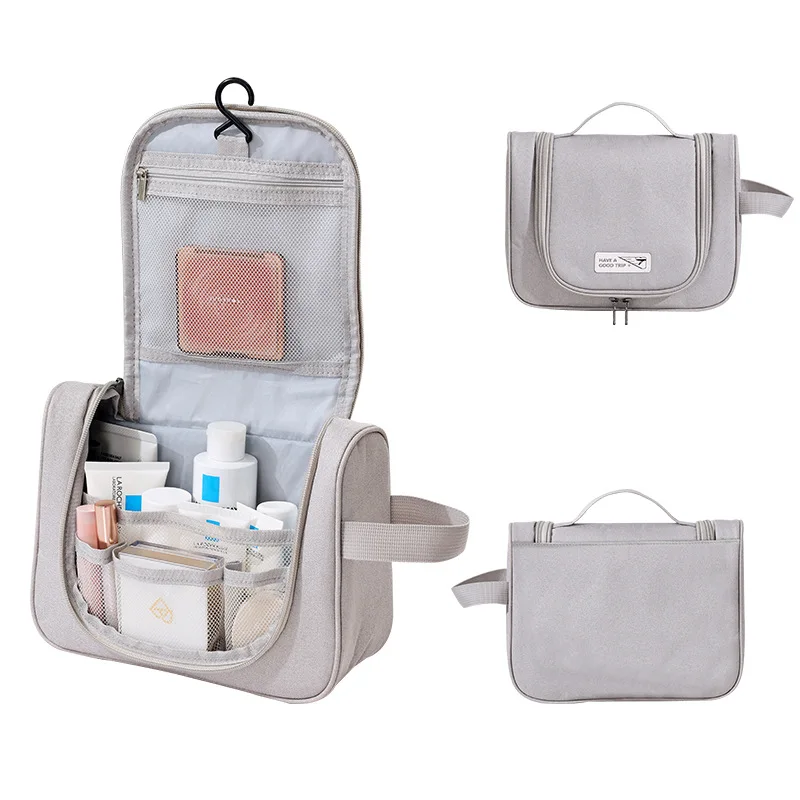 Foldable Toiletry Washbag with Hanging Hook Waterproof Women Bathroom Cosmetic Storage Bag Large Capacity Travel Men Makeup Case