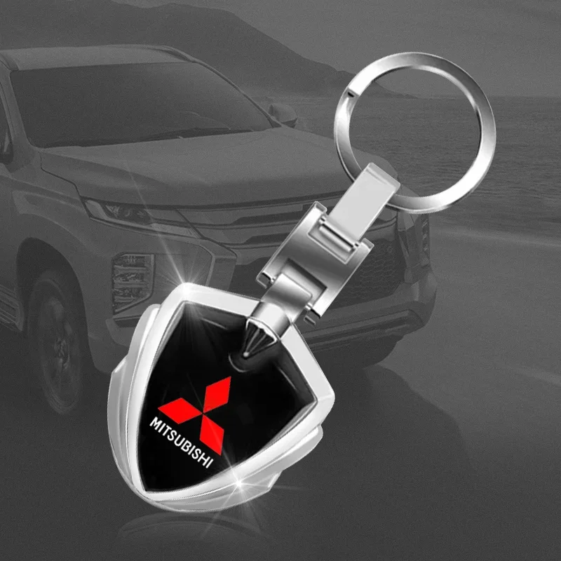 

3D металлический логотип автомобиля, брелок для ключей, брелок для ключей для Mitsubishi Outlander Lancer 10 9 ASX RALLIART Eclipse L200 Pajero