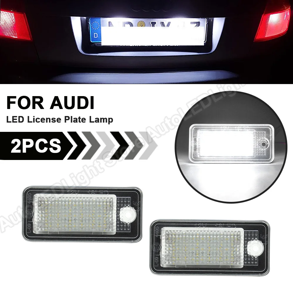 

2PCS LED License Number Plate Lights For Audi A3 S3 A4 S4 B6 B7 A6 S6 C6 S5 A5 Cabrio A8 S8 Q7 RS4 A5 S5 Canbus No Error