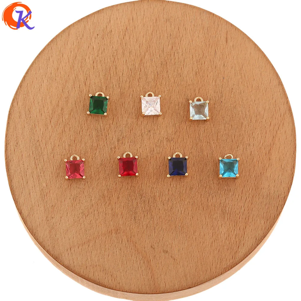 

Сердечный дизайн 100 шт. 7*9 мм ювелирные аксессуары/хрустальные подвески/квадратная форма/ручная работа/серьги/DIY Изготовление/CZ кулон