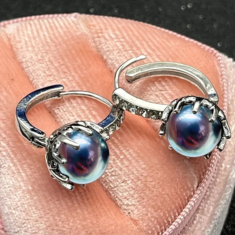 Huitan Unique Color Simulated Pearl Earrings for Women with Bling Cubic Zirconia Fashion Elegant Female Ear Accessories Party