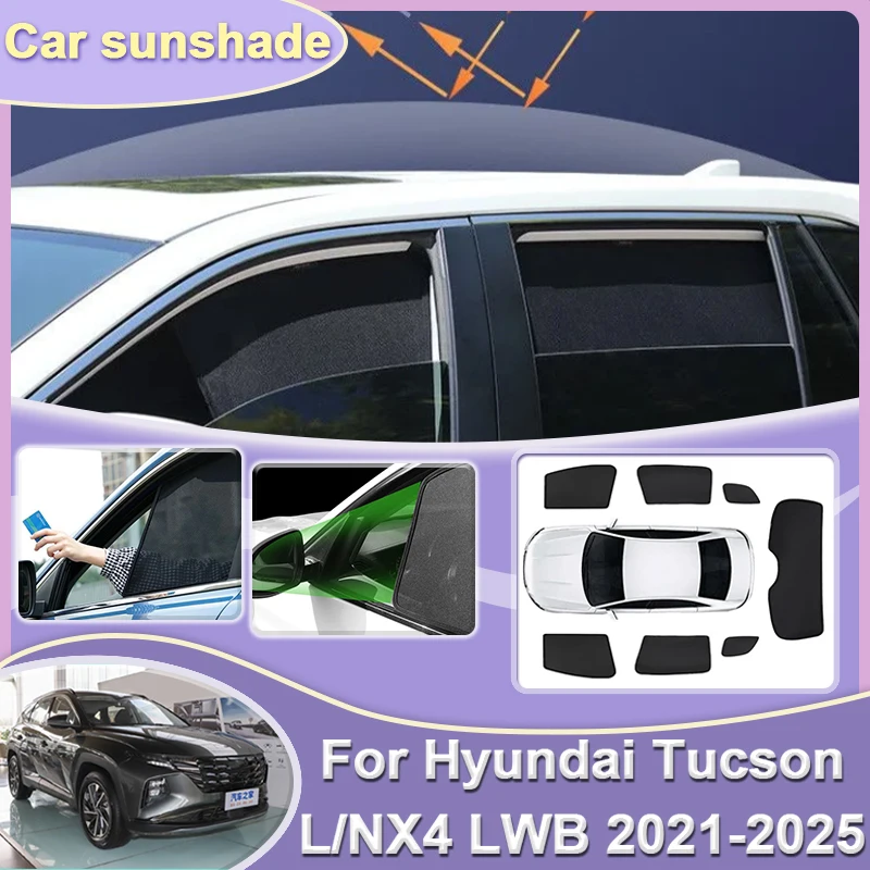 

Car Mesh Sunshades For Hyundai Tucson NX4 L LWB 2021-2025 Sunscreen Window Sunshade Magnetic Cover Sun Visor Windshield Tools