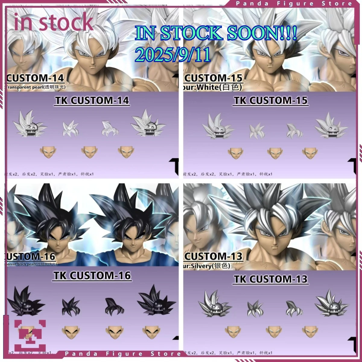 

TKCUSTOM TK TK013 TK014 TK015 Dragon Ball SHF Ultra Instinct Son Goku 3.0 Heads Custom Headsculpt Set Anime Action Figures Toys