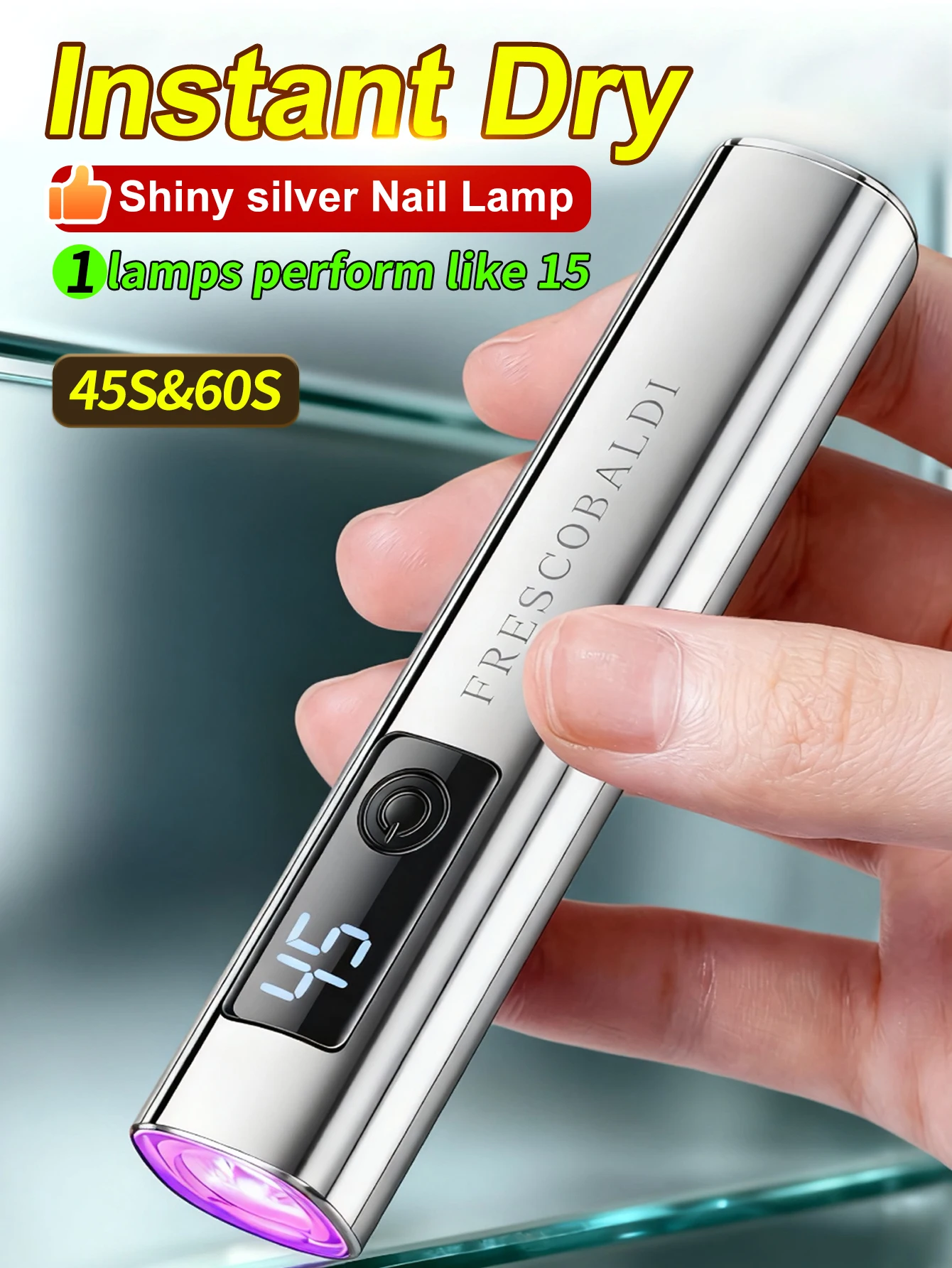 1Pc Mini On-Screen Display Handheld Nail Art UV Lamp For Gel Nails, Mini Nail Light, Portable LED Nail Lamp