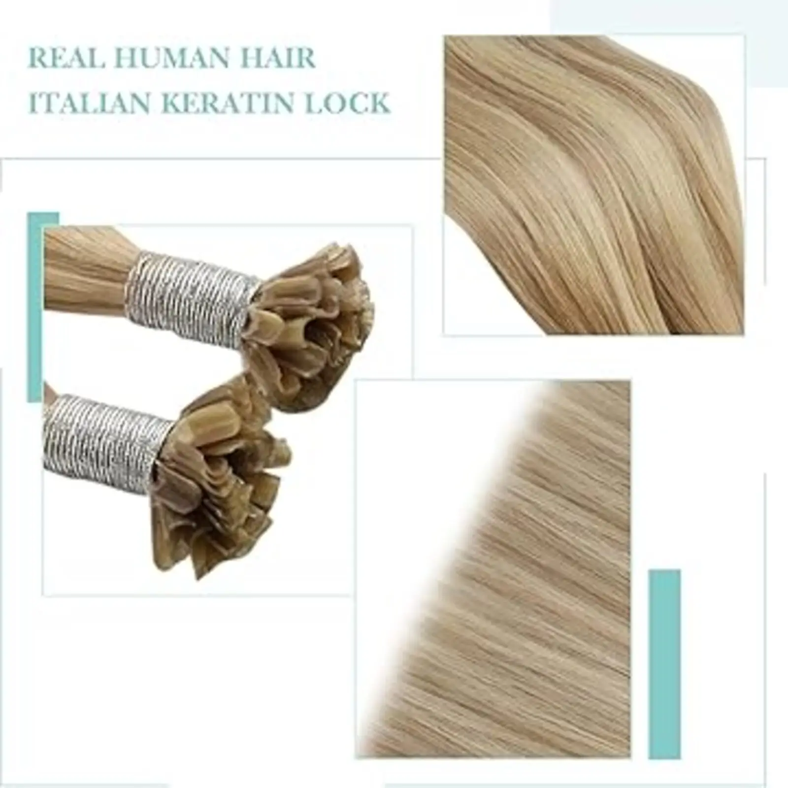 YoungSee  U Tip Hair Extensions Hot Fusion Utip Keratin Brazilian Human 100% Human Hair Highlight Color 50G 14-22Inch