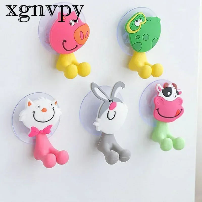 xgnvpy Cartoon Animal Toothbrush Holder Wall Mounted Antibacterial Storage Rack Suction Cup Bathroom Organizer