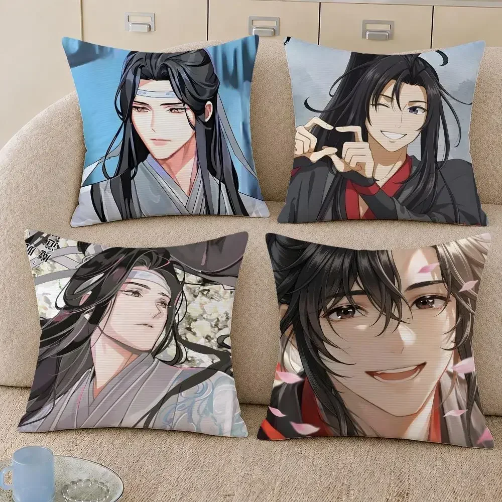 Grandmaster Demonic Cultivation Mo Dao Zu Shi Cushion Cover Decorative Pillowcase Soft Short Plush Cozy Durable Sofa Home Decor