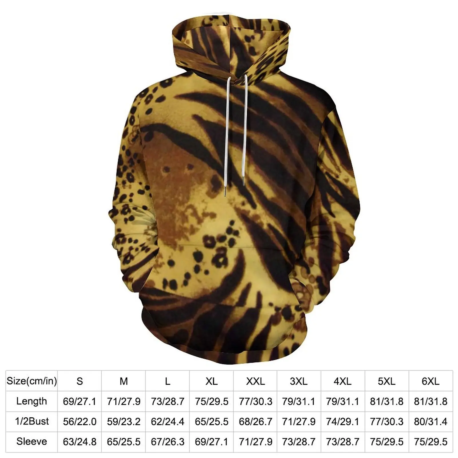 Cheetah Brown Loose Hoodies Animal Print Elegant Hoodie Unisex Long Sleeve Oversized Casual Design Hooded Sweatshirts