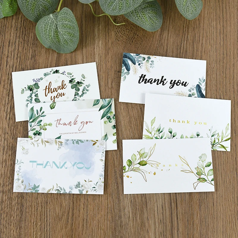 30/50pcs Thank You Greeting Gift Card for Wedding Party Birthday Decoration Invitation Card Small Business Supplies 9x5.4cm