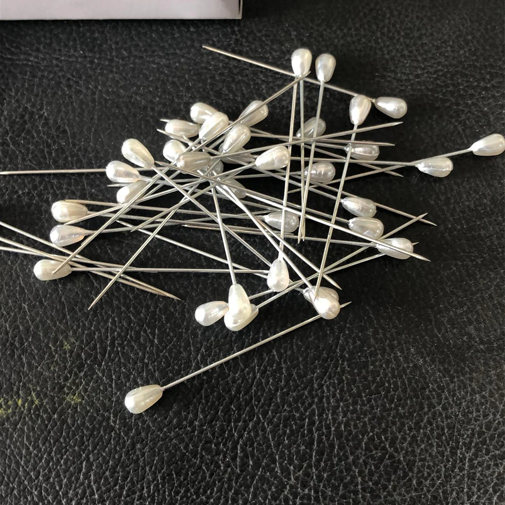 

288 Pcs Water Drop Sewing Pins Multicolor Flat Head Straight Craft Project nament Decorations Steel Pearl Dressmaker