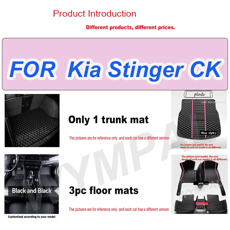 

LUXURY Custom Automotive Car Floor Mats For Kia Stinger CK 2018 2019 2020 2021 Auto Luxury Leather Men Women Car Mats Full Cover