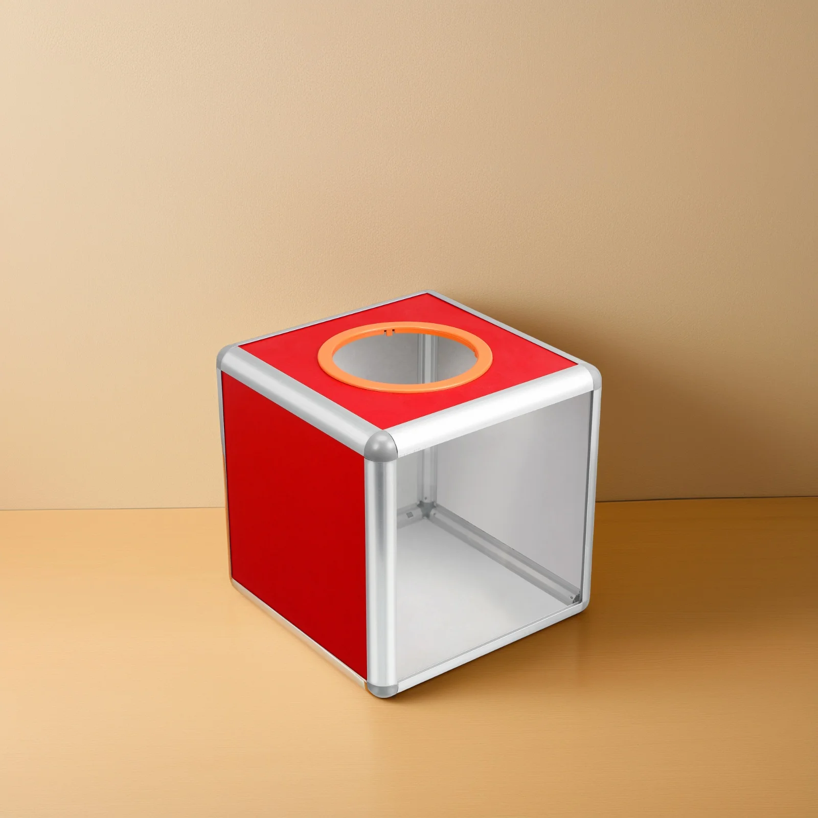 

Lottery Box Raffle Ticket Container Wooden Boxes with Slot Holder Red Drawing Bucket for Tickets Office