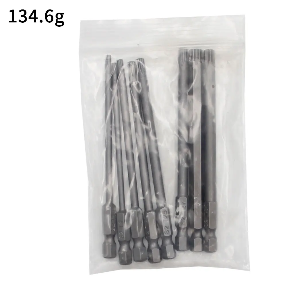 8pc 100mm S2 Magnetic Hexagonal Handle Screwdriver Head Hollow Plum Blossom Hole Hand Electric Drill Pneumatic Tool Accessories image 3