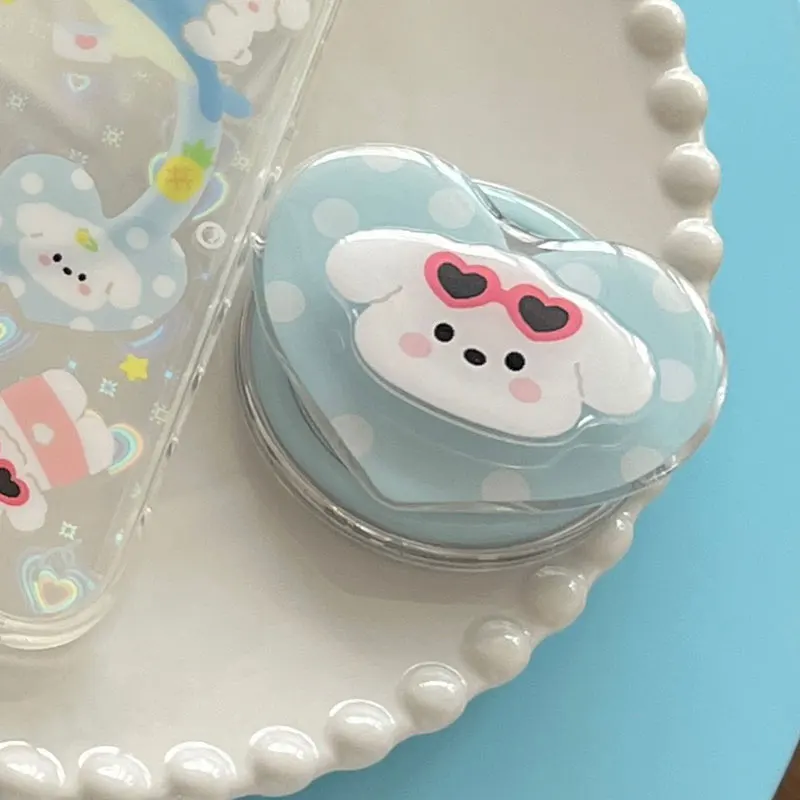 

Милые вращающиеся солнцезащитные очки в форме сердца, складная собака для Magsafe, магнитный телефон Griptok Grip Tok, мультяшная милая подставка для щенка любви, поддержка