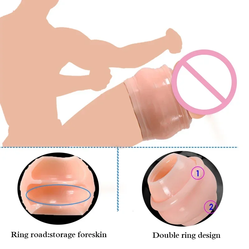 5 Types Foreskin Correction Cock Ring Penis Sleeve Delay Ejaculation Male Chastity Cage Sex Toys For Men Sex Products Sex Shop