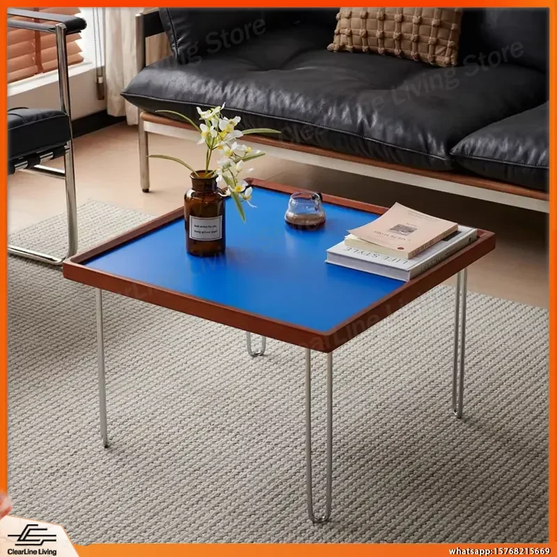 Bauhaus Square Coffee Table Stainless Steel Living Room Center Table Nordic Minimalist End Table Modern Small Space Home
