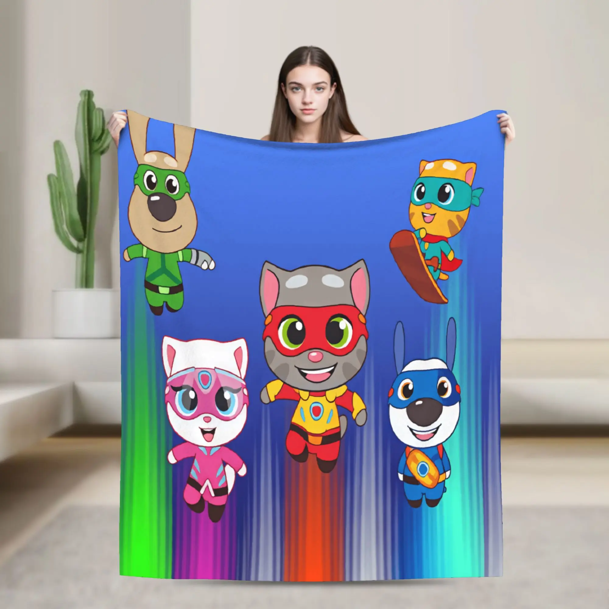 Decorative T-Talking T-Tom And F-Friends Blanket Quality Cozy  Throw Blanket Winter Camping Couch Bed Aesthetic Bedspread