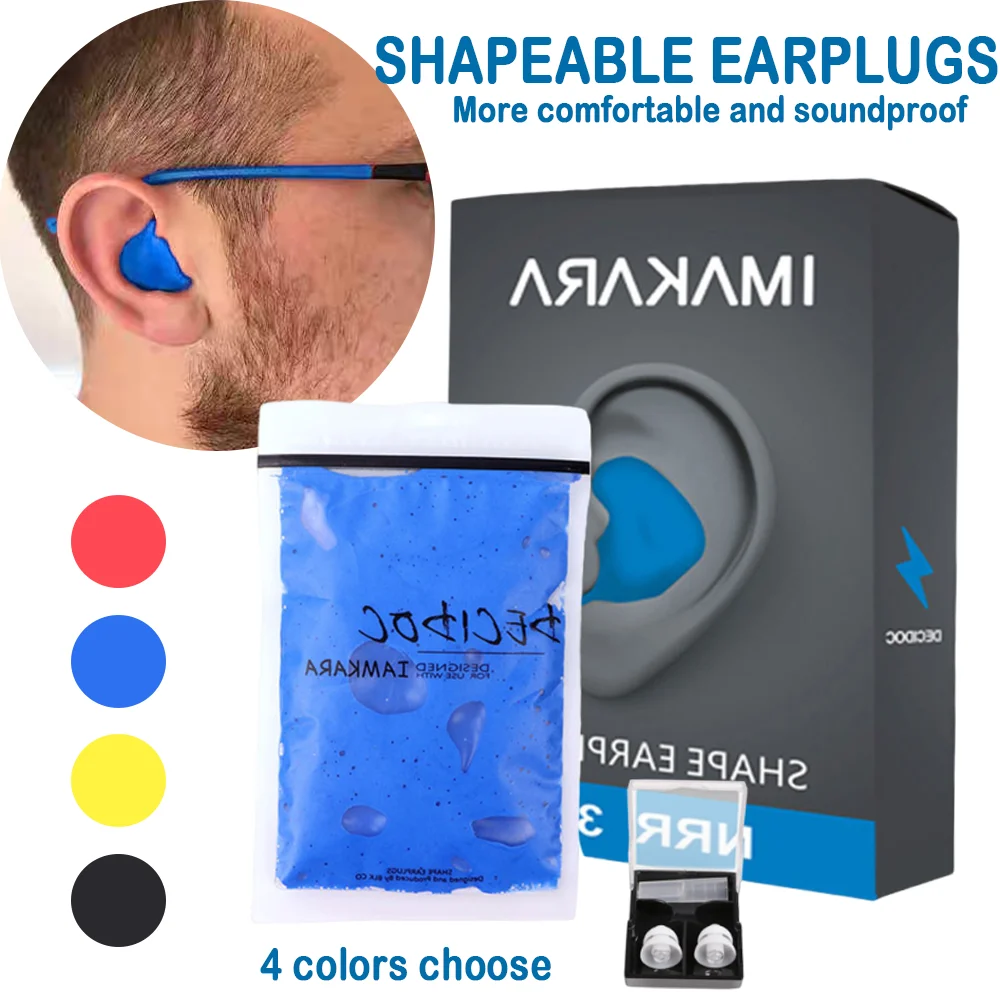 

Noise Canceling Earplugs Soundproof Ear Plugs Sleep Dormitory Snoring Kneadable Antislip Ear Plugs Swimming Noise Reduction