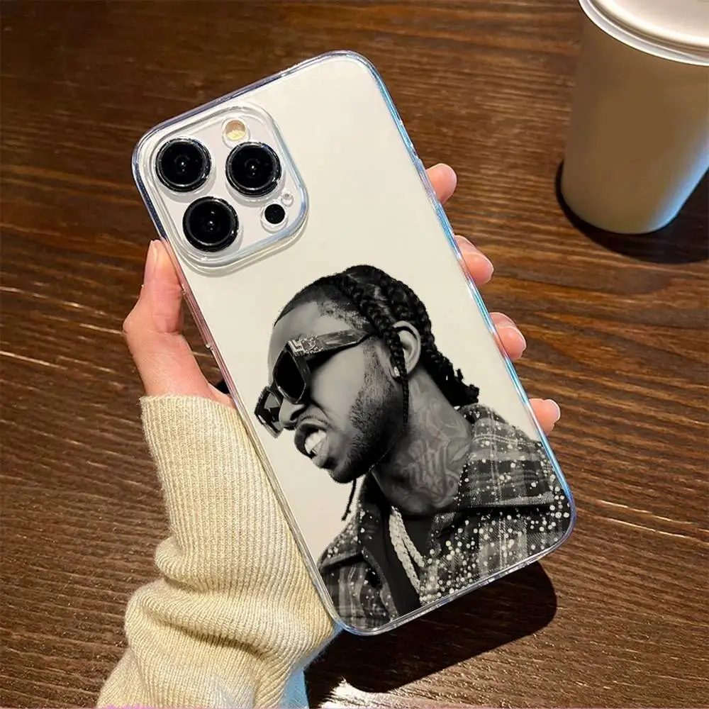 1pc Singer Pop Smoke Cassa Del Telefono Trasparente Per IPhone 17 16 15 14 13 12 11 PRO MAX PLUS Mini Copertura Morbida Pelle-amichevole