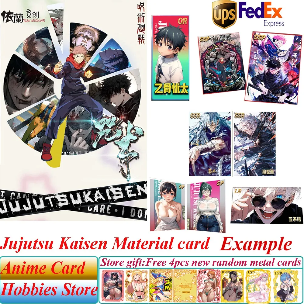 Yilanwenchuang Jujutsu Kaisen Material Cards Gojo Satoru Fushiguro Megumi Itadori Anime Characters Acrylic Colored Paper Cards