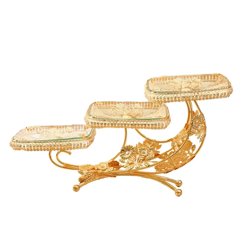 Modern Luxury Fruit Bowl for Living Room Coffee Table Dried Candy Snack Storage Box Home Decor Tray
