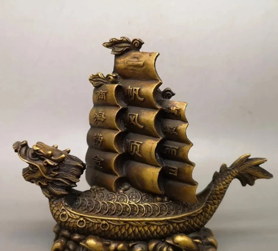 Copper Statue Brass Smooth Sailing Home Furnishings