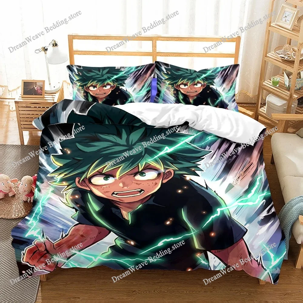 

Deku Hero Academia Duvet Cover Set EU Single Double King US Twin Full Queen Size Bed Linen Set Luxury Gift Home Textileextile