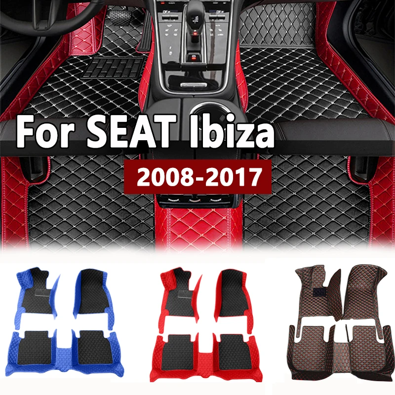 

Car Floor Mats For SEAT Ibiza 6J 6P MK4 2008~2017 Waterproof Rugs Durable Carpets Luxury Leather Mat Car Accessories 2009 2010