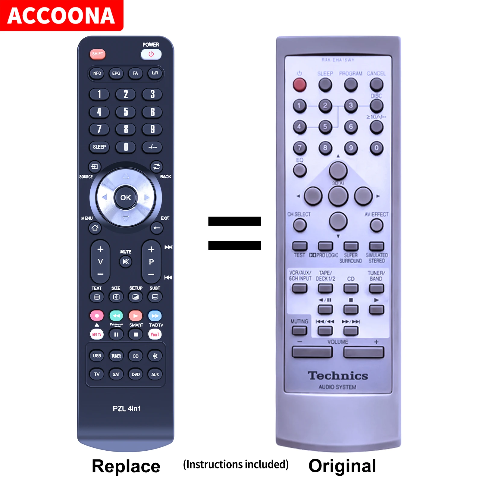 Remote control RAK-EHA16WH for Technics SA-EH750 RAK-EHA28WH