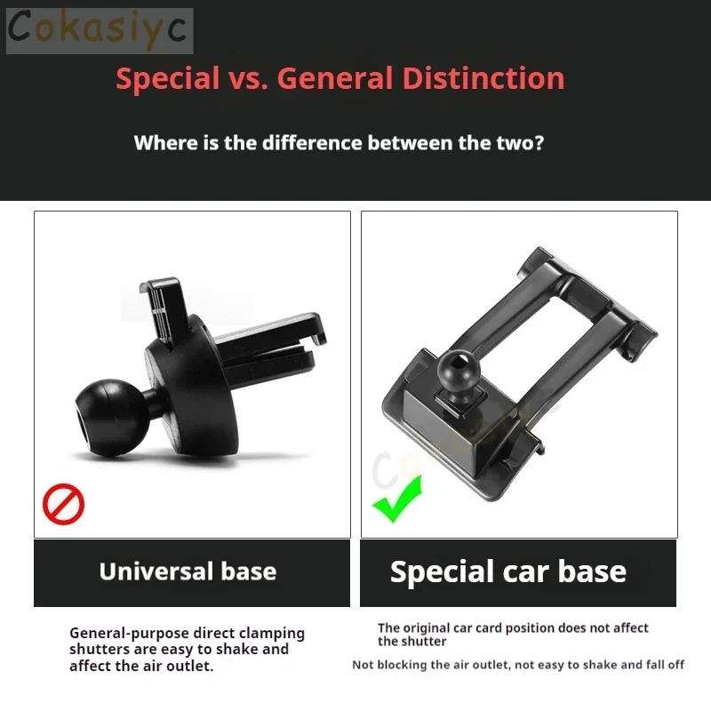 Car Phone Holder Base Special Mounts For Hyundai Santa Fe 2019-2023 Fixed Air Outlet Bracket Base Accessories With Ball 17mm
