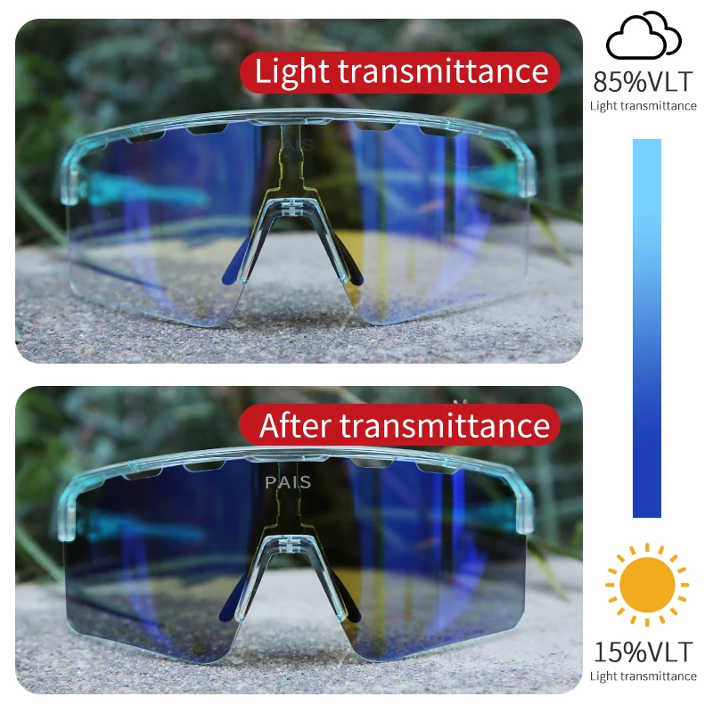 Photochromic Cycling Glasses Men Women Mountain Bike Sunglasses Clear MTB Bicycle Riding