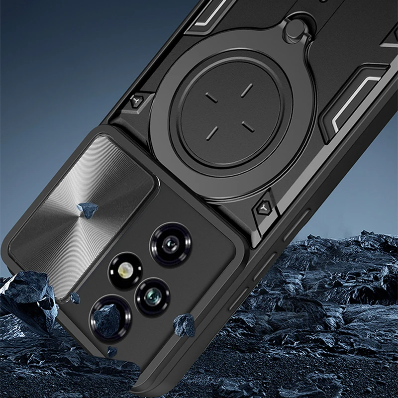 360°Rotating Metal Magnetic Car Holder Armor Phone Case For Honor 90 50 200 X9A X9B X8B X7B X8A X8 Magic 6 5 Pro Lite Back Cover image 5