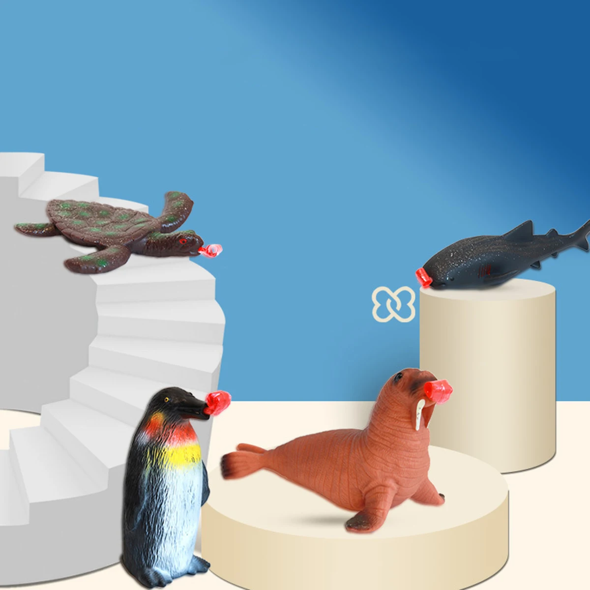 Modèles d'animaux marins, langue collante amusante, requin sensoriel, soulagement du Stress, jouets Fidget pour enfants, nouveauté à presser, cadeau Fidget