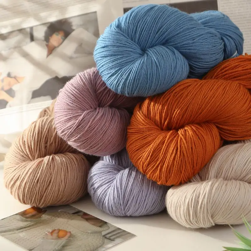

300 г шерстяная пряжа средней толщины для ручного вязания, кардиган, свитер, пальто, шарф, шаль, шапка, теплая, гладкая, мягкая, пушистая детская нить, однотонная
