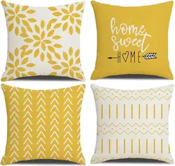 Cushion cover 45x45 cm square yellow geometric letters modern decorative cushion cover for pillows living room sofa home decor