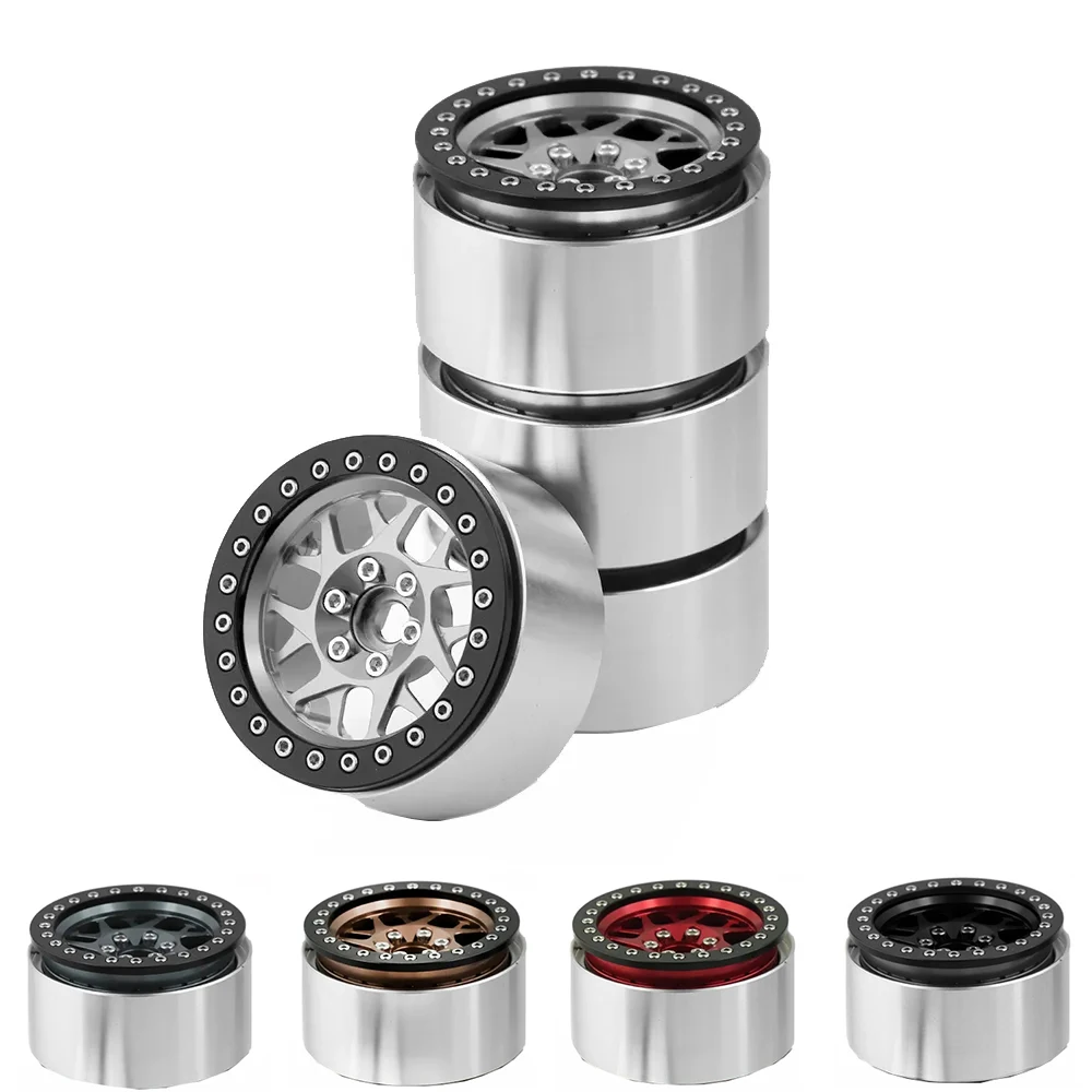 Cubo de llanta Beadlock de Metal, 2,2, 2,2 pulgadas, para 1/10 RC Rock Crawler Axial SCX10 90046 RR10 Wraith TRAXXAS TRX4 TRX6, 4 Uds.