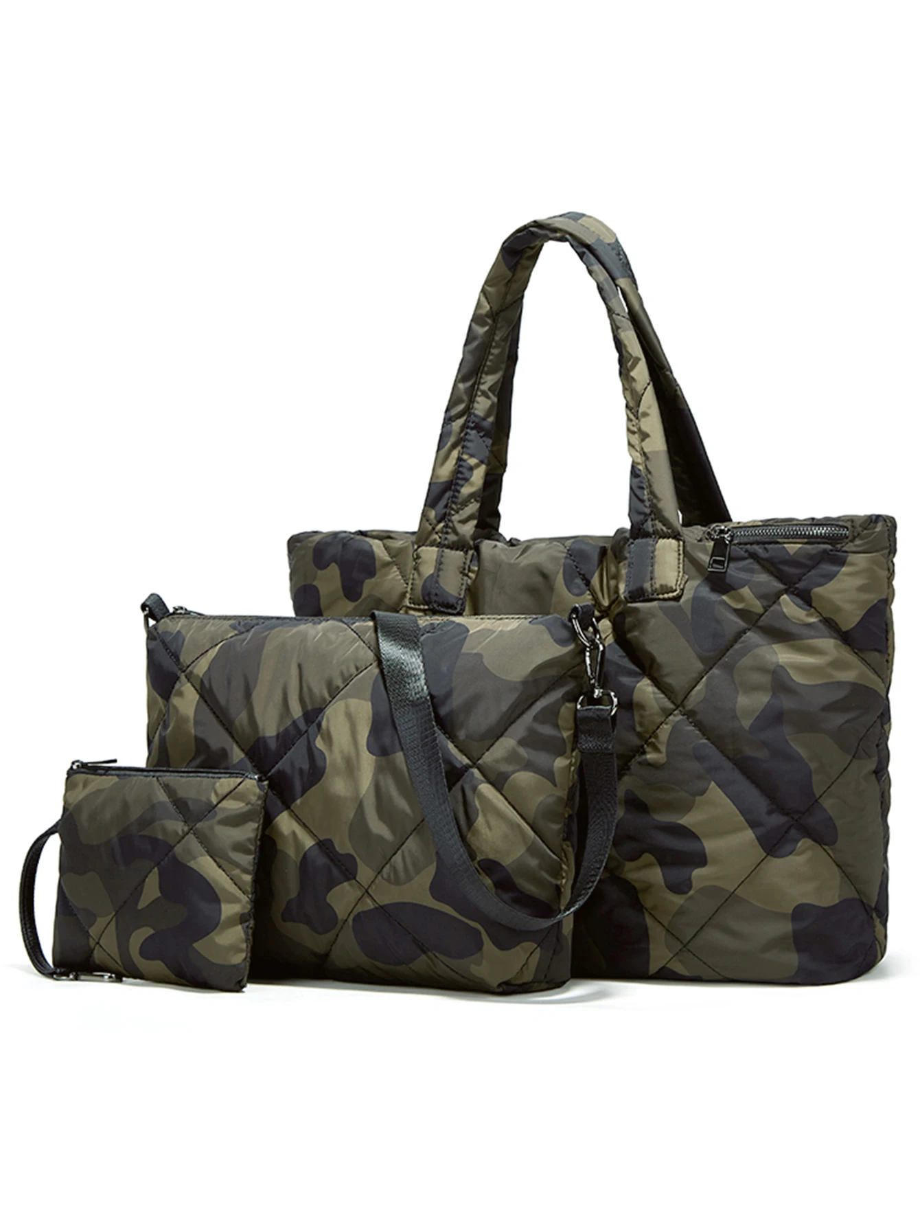 طقم مكون من 3 قطع بتصميم جديد خفيف الوزن وسعة كبيرة وحقيبة كروس نسائية متعددة الاستخدامات محمولة باليد والكتف #2