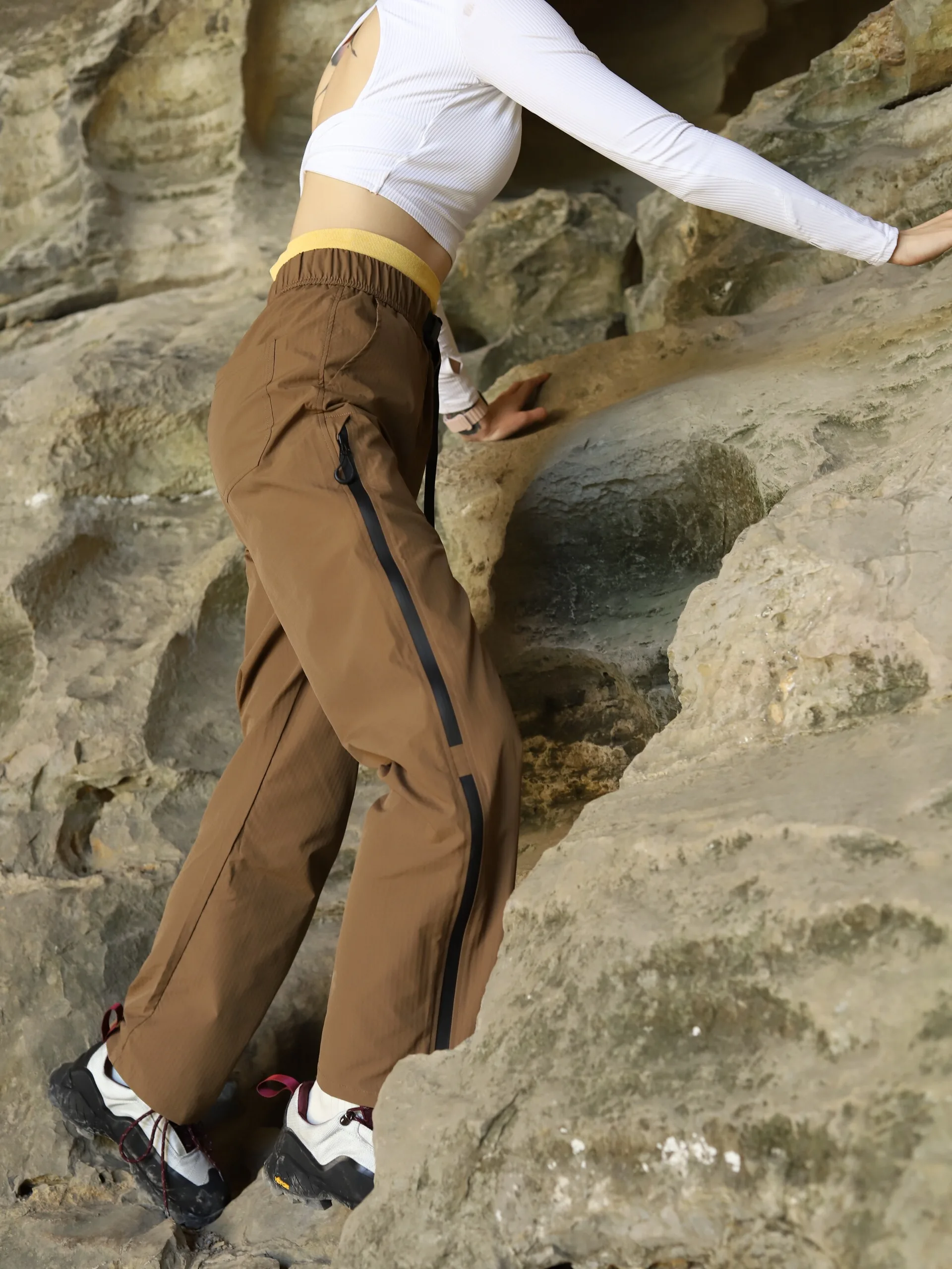 Outdoor Professional Slim Straight Cut Work Trousers for Women Summer Side Zip Quick Dry Climbing Pants Thin Waterproof Hikin...