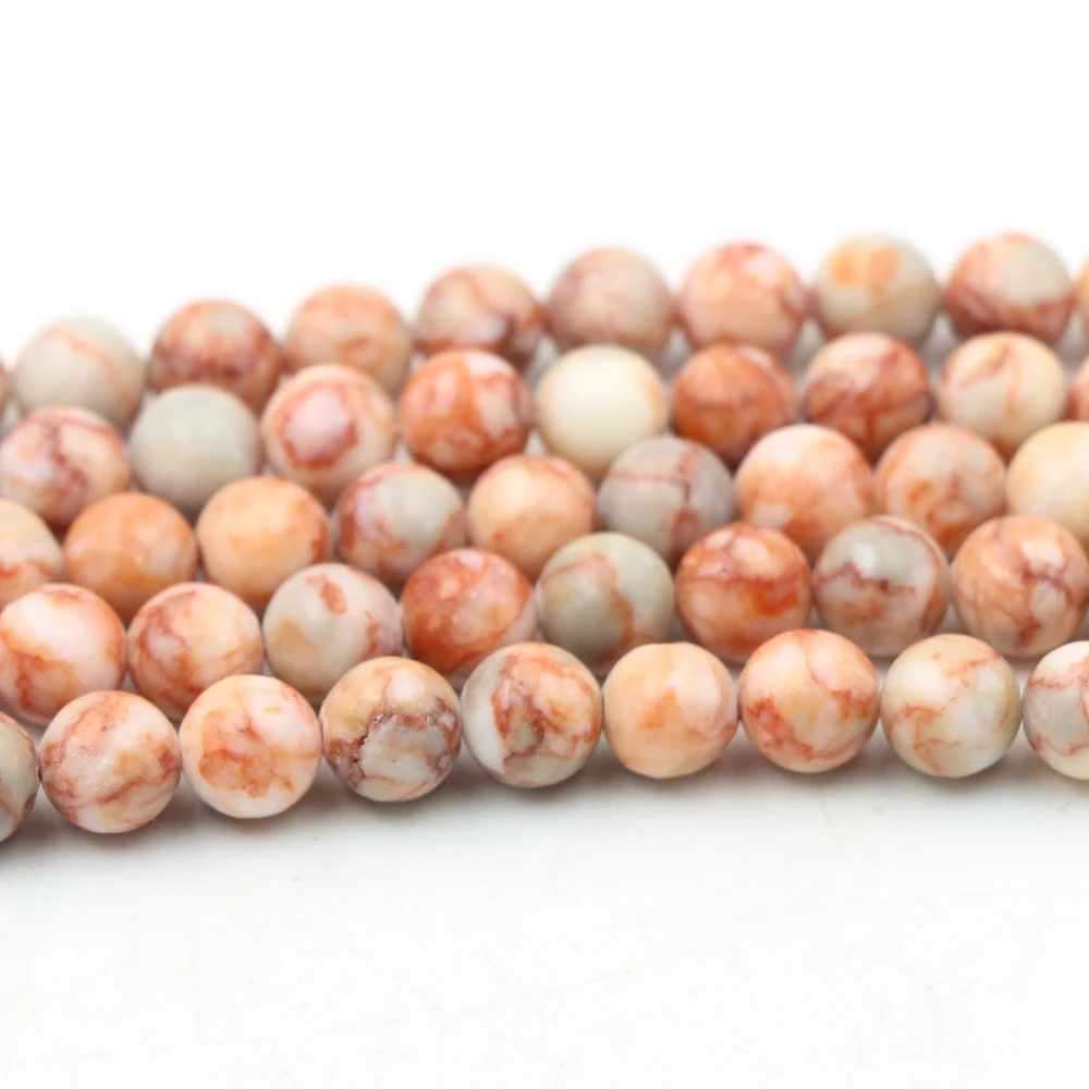 4/6/8/10/مم الطبيعية الأحمر بيكاسو جاسبر الخرز الجولة فضفاض خرزة مباعدة لصنع المجوهرات لوازم DIY بها بنفسك أساور شفاء الطاقة #3
