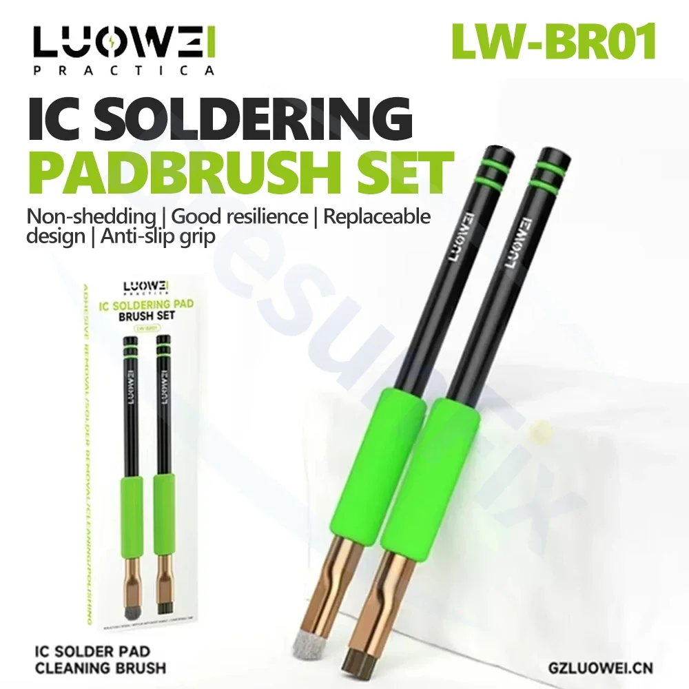 

LUOWEI LW-BR01 IC Pad Cleaning Brush Set for Phone Repair Motherboard Chip Pad Cleaning Resin Removal Solder Removal Brush Tool