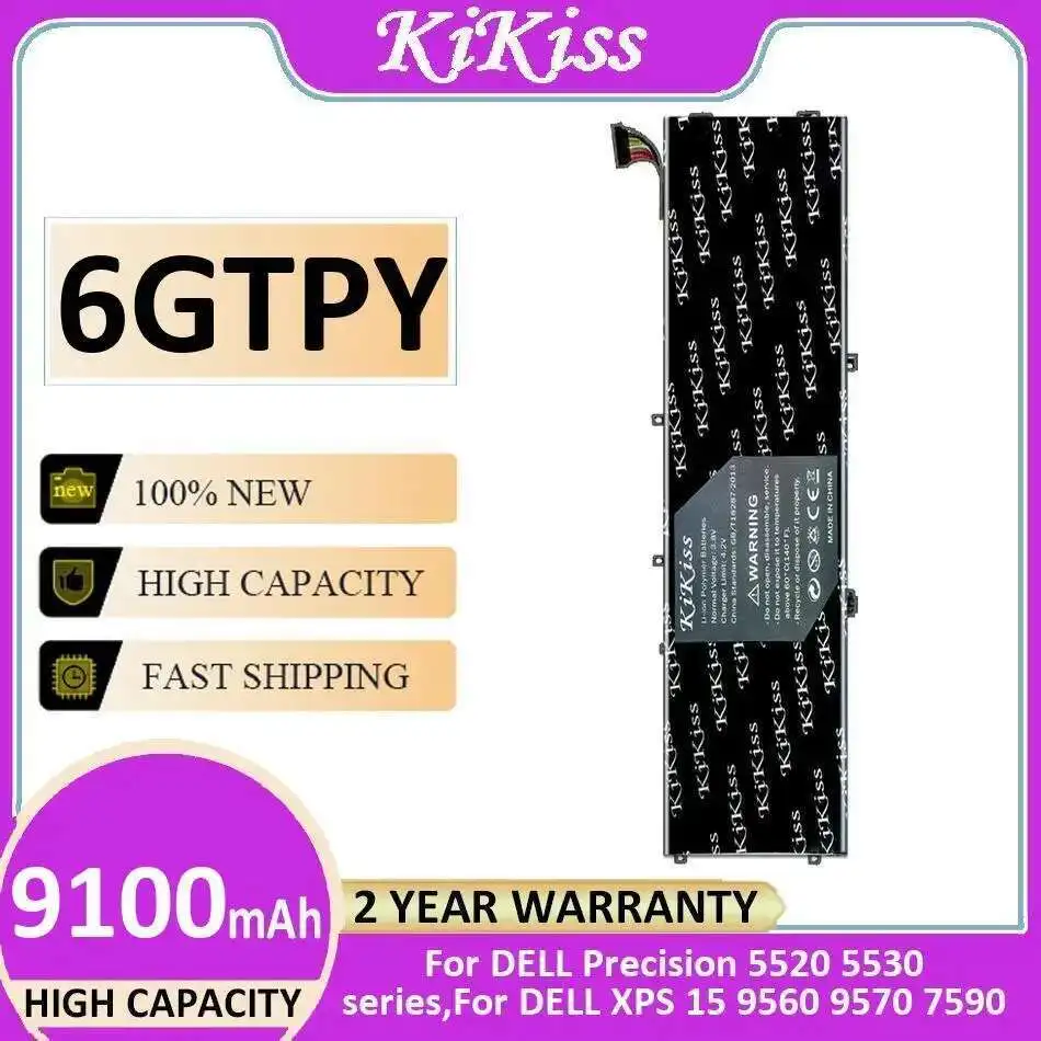 

6GTPY Laptop Battery 9100Mah For Dell Precision 5520 5530 Xps 15 9560 9570 7590 Not 5510 9550 High Capacity